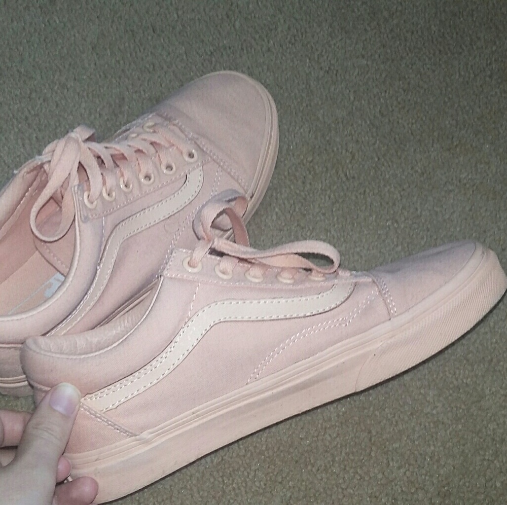 Monochrome peach vans